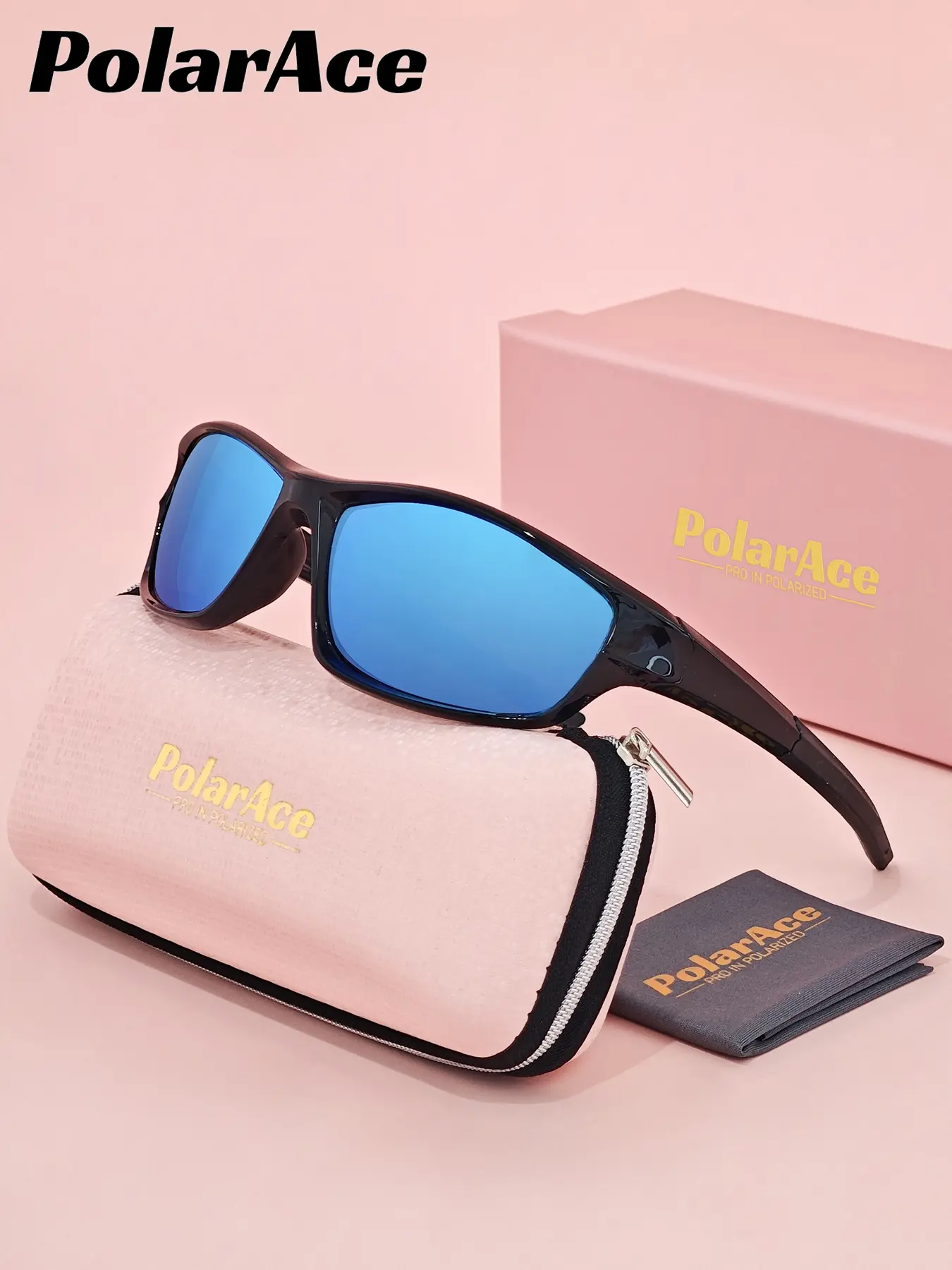 1 Pair Polarace Unisex Square Full Frame Sunglasses, Petite Frame Shape, UV400