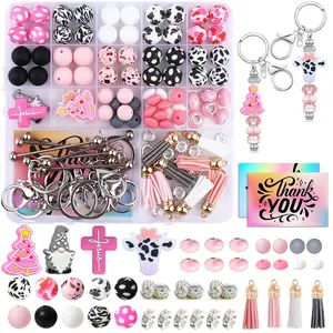 107pcs Silicone Beads for Keychains & Bracelets, 12mm & 15mm Sizes, DIY Craft Supplies, Decorative Accessories, DIY Beading Accessories, DIY Jewelry Making