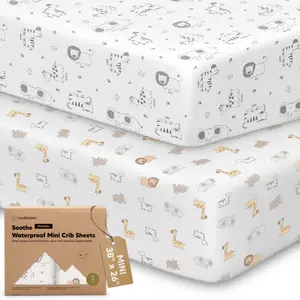 2-Pack Soothe [Protect+] Waterproof Mini Crib Sheets