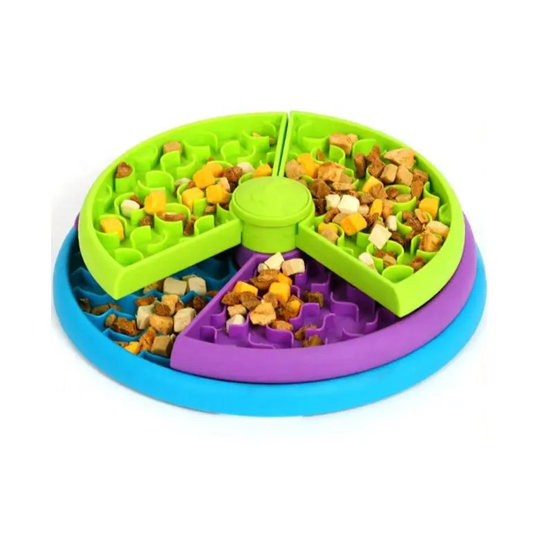 3-in-1 Durable Interactive Pet Slow Feeder Bowl - Rotating Layers, Textured Surfaces, Anti-Choking Dog Dish, Foraging Instinct Encouragement, Mental Stimulation, Bloating Prevention, Up to 2 Cups Capacity, Dishwasher Friendly for Medium Dogs