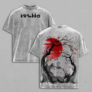 My Neighbor Totoro Ghibli – Slate Wash Graphic Tee, Premium Heavy Cotton, Movie Lover Gift, Cotton Unisex Graphic T-Shirt, Trendy T-Shirts, Men's T shirts, Streetwear For Men, Double-Sided, Unique Gift For Fans