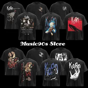 [Collection] ReTro Korn Band T-Shirt , Korn T-shirt , Rock Band Shirt , Washed Oversized T-Shirt , Rock Band Shirt, Retro Music Tee, Rock Music Lover Shirt, Vintage Band Shirts Casual Fabric Fit Top , Top Men's and Women's Clothing