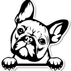 French Bulldog Custom Vinyl Decal - Durable Waterproof & Scratch-Resistant Sticker for Laptops, Water Bottles, Cars & Phones