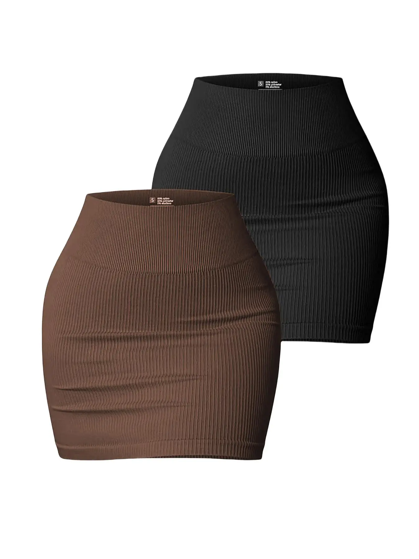 Women's Solid Ribbed High Waist Sports Skirt, High Stretch Seamless Skinny Skirt, Ladies Sportswear for Indoor Outdoor Wear