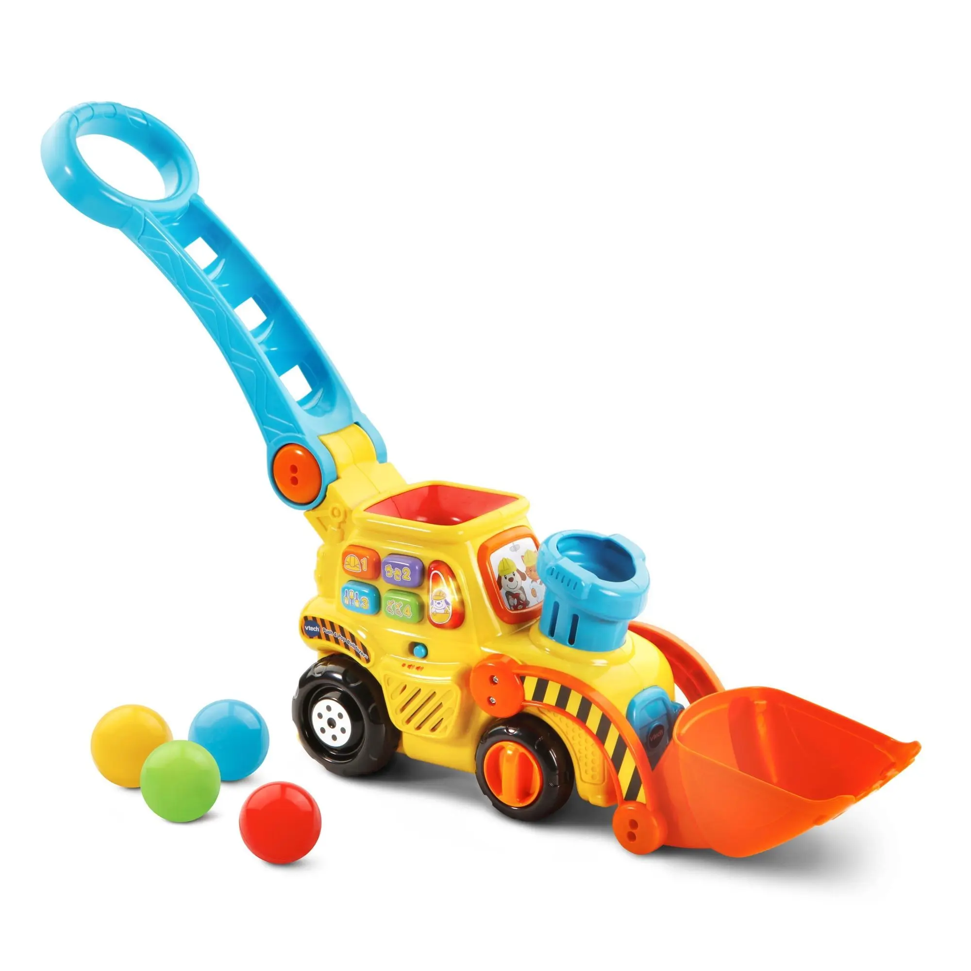 VTech Pop-a-Balls Push & Pop Bulldozer with Accessories, Toddler Popping & Jumping Toy