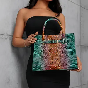 2026 New Vintage Handheld Crossbody Women's Bag, Mother-and-Child Bag with Dazzling Crocodile Pattern