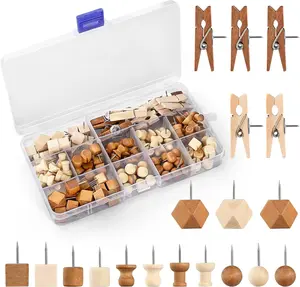Decorative Wooden Push Pins – Assorted Styles & Colors, Thumb Tacks and Clips for Cork & Bulletin Boards, Office, Classroom, or Farmhouse Décor – Includes Storage Box Interactive End of Life Organizer Notebook