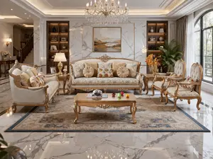 6-Piece Luxury Gold Living Room Set – Instant Showroom Upgrade