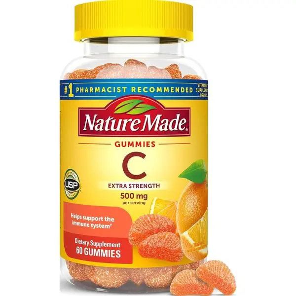 Nature Made Extra Strength Dosage Vitamin C 500mg per Serving, 60 Gummies