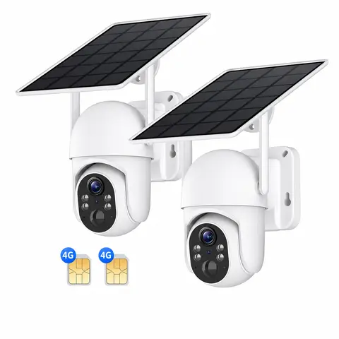 10400mAh 4G LTE Cellular Solar Security Camera, Wireless Outdoor No WiFi Rechargeable Solar-Powered Camera with Built-in SIM Card, 360° Live View, 2000p Color Night Vision, PIR Motion Sensor, 2-Way Talk Audio, 4x Zoom, Cloud Storage, Motion Alarm