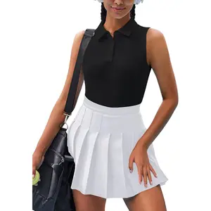 Women's Golf Polo Shirt Sleeveless Tennis Tops 50+ UV Protection Shirts Quick Dry Collared Activewear