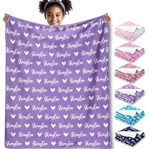 Eyesoul Personalized Blanket Gifts for Teen Girls Custom Blankets with Name Flannel Throw Girls Blanket Customized Gifts for Kids Adult