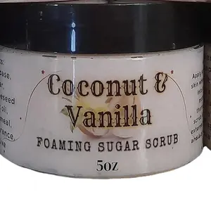 Coconut & Vanilla Foaming Sugar Scrub for Smooth & Radiant Skin