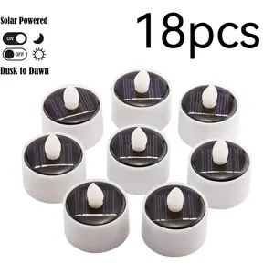 Solar Candle Lights, Flameless Candles, Rechargeable Solar Tea Light, Set of 6, Perfect for Weddings, Valentine's Day, Halloween, Christmas