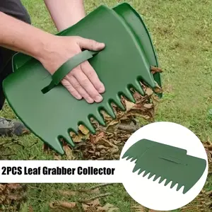1 Pair of Large-Size, Ergonomic, Handheld Garden Claw Rakes - Effortless Yard Clean Up and Lawn Debris Removal Tools, Durable Gardening Tools - Durable, Green and Yellow, 32.8x17.6cm, Perfect for Indoor and Outdoor Garden Supplies