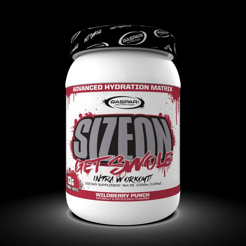 Gaspari Nutrition SizeOn Intra Workout Powder Creatine Hydrolyzed Whey Protein BCAAs Carbs, Muscle Builder