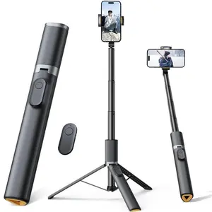 63 Inch Phone Tripod for iPhone & Android, Portable Selfie Stick Tripod with Remote Control, Ideal Video Recording Travel Accessory, Smartphone Camera Accessories
