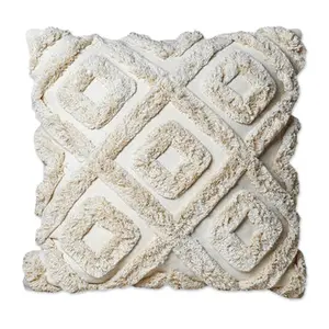 NOVICA Cotton cushion cover, 'Cozy Geometry'