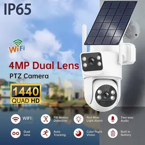 Outdoor WiFi Solar Dual-View Full-Color Wireless 4K Network Camera for Orchards and Fish Ponds
