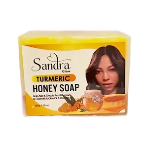 Sandra Glow Face Soap Organic turmeric and honey Kojic Acid Growing Cleanses Skin anti-Tache & age spots Pure Turmeric