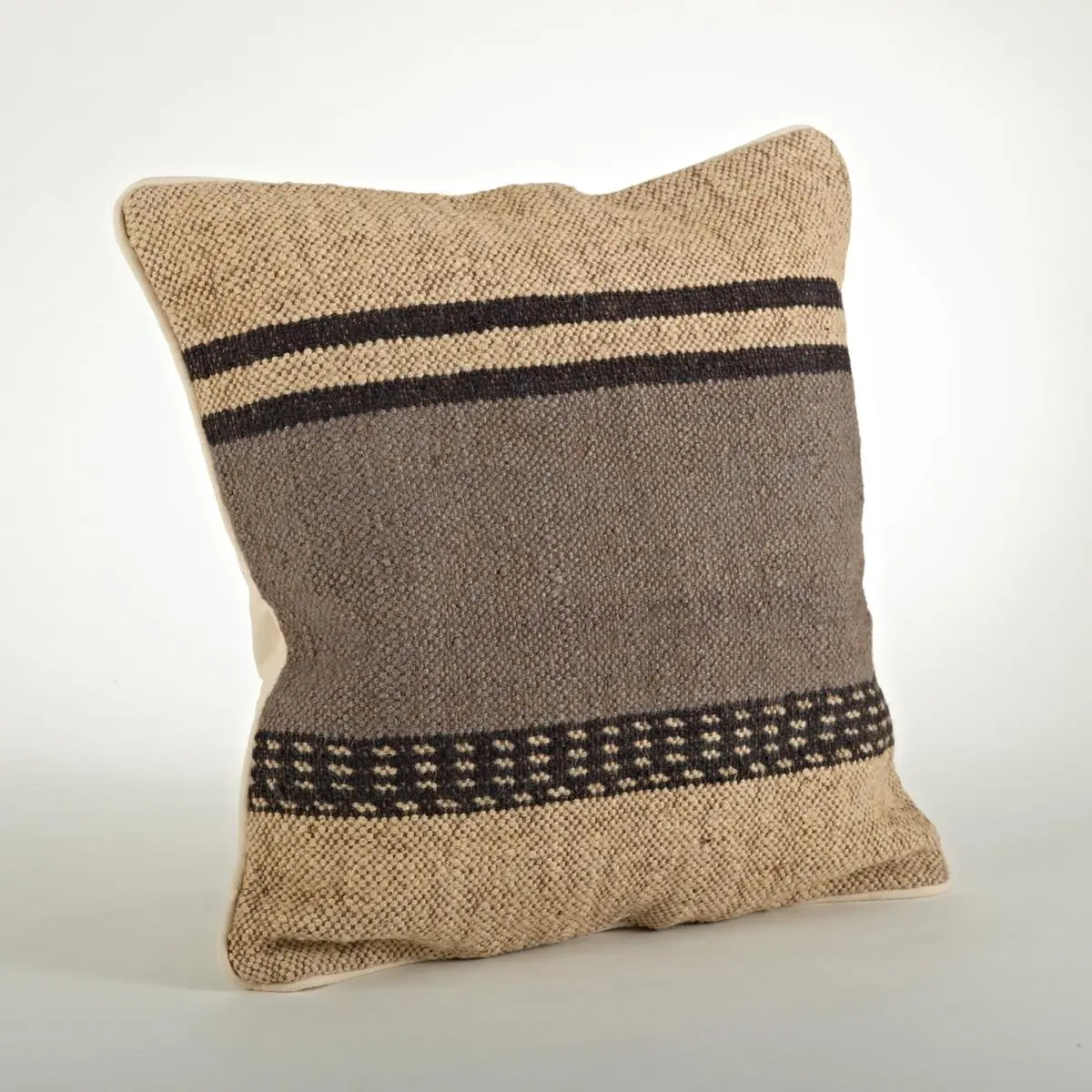 SARO 5178-M20S Contemporary Style 20 in. Square Kilim Stripes Down-Filled Throw Pillow - Multi-Color
