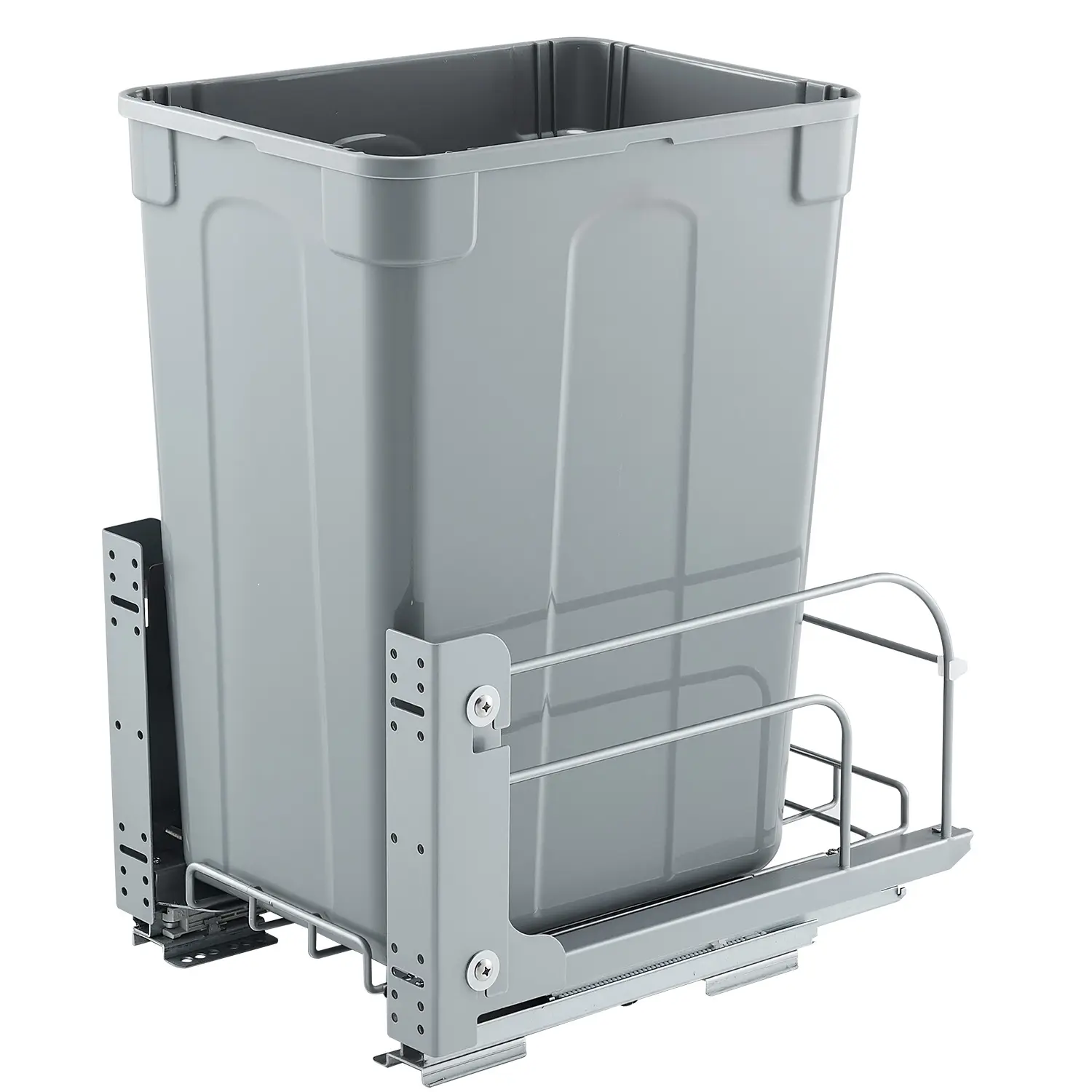 VEVOR Pullout Trash Can for Kitchen Cabinets,  35 QT Garbage Waste Recycling Bin, Under Mount Waste Container, with Heavy Duty Metal Soft Close Sliding System and Door Kit, for Sink, Under Counter