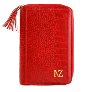 Nzitelli Vegan Leather Planner Binder Wallet – Rouge Passion | Crocodile Pattern – A5 Journal 6 Ring Refillable Organizer with Cash Pocket – Card Slots – Pen Holder – Photo ID Slot & Storage | Binder Planner Wallet Organizer for Travel & Office Binder