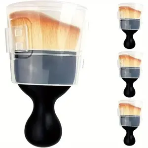 4 Pack Car Interior Cleaning Tool Brush with Cover Soft Bristles Detailing Duster for Air Vents Dashboards Leather Seats & More Scratch Free