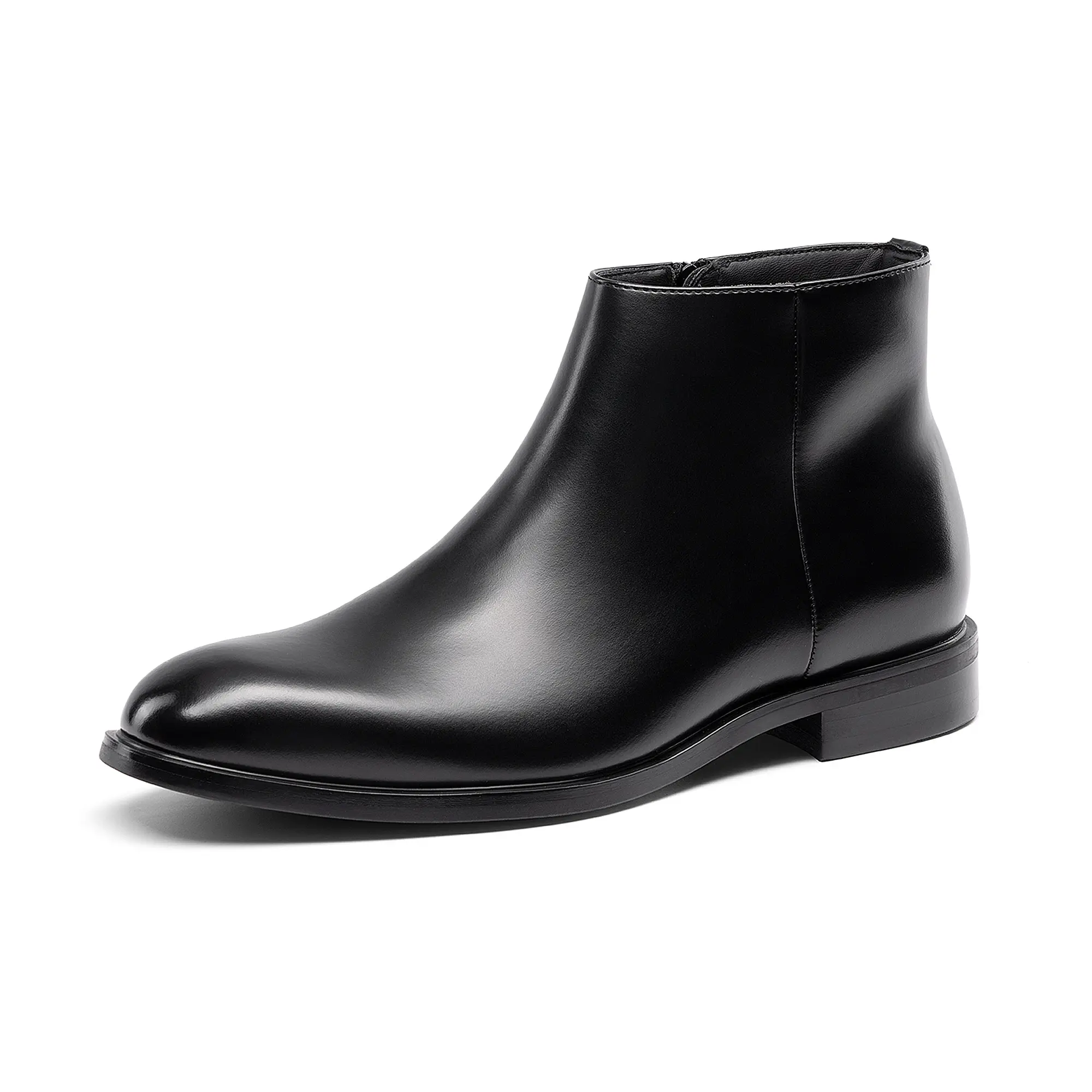 【BRUNO MARC Anniversary】 Men's Closed Leather Ankle Chelsea Boots - Zip-Closure Formal Office Dress Shoes, Black Daily Wear Shoes, Formal Wear 【BRUNO MARC Anniversary】 Men's Closed Leather Ankle Chelsea Boots - Zip-Closure Formal Office Dress Shoes, Black Daily Wear Shoes, Formal Wear