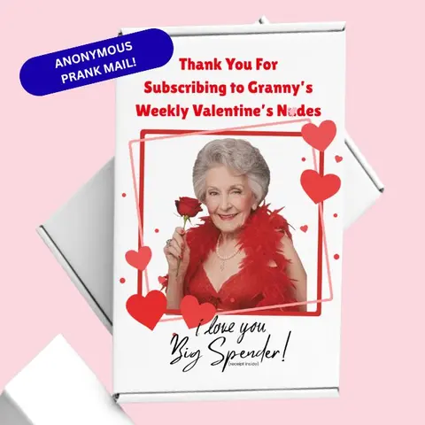 Prank Mail Granny Valentines, Anonymously Sent to Your Friend, Ex, Family, Coworkers,   Funny White Elephant Gag Gift