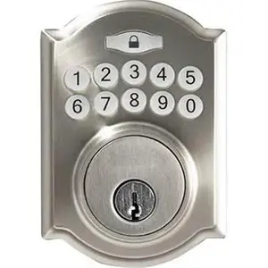 Taiwan Fu Hsing Industrial 221753 Tru-Guard Castle Electronic Deadbolt Lock, Stain Nickel