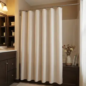 Waterproof Shower Curtain Set, Elegant Solid Color Decorative Design, Includes 12 Metal Hooks, Ideal Bathroom Decor for All Seasons Decoration