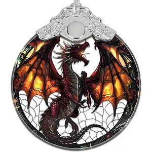 Stained Glass Dragon Christmas Ornament -  Flying Dragon Ornaments for Christmas Tree -  Collectible  Exchange  Festival Decorations