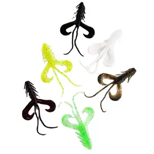 DeepJaw Outfitters Floating Butterfly Dance Shrimp Soft Bait Set - 8pcs Soft Plastic Bait with Biological Crawling Leg Roll Design for Sea Bass, Freshwater Fish lure works