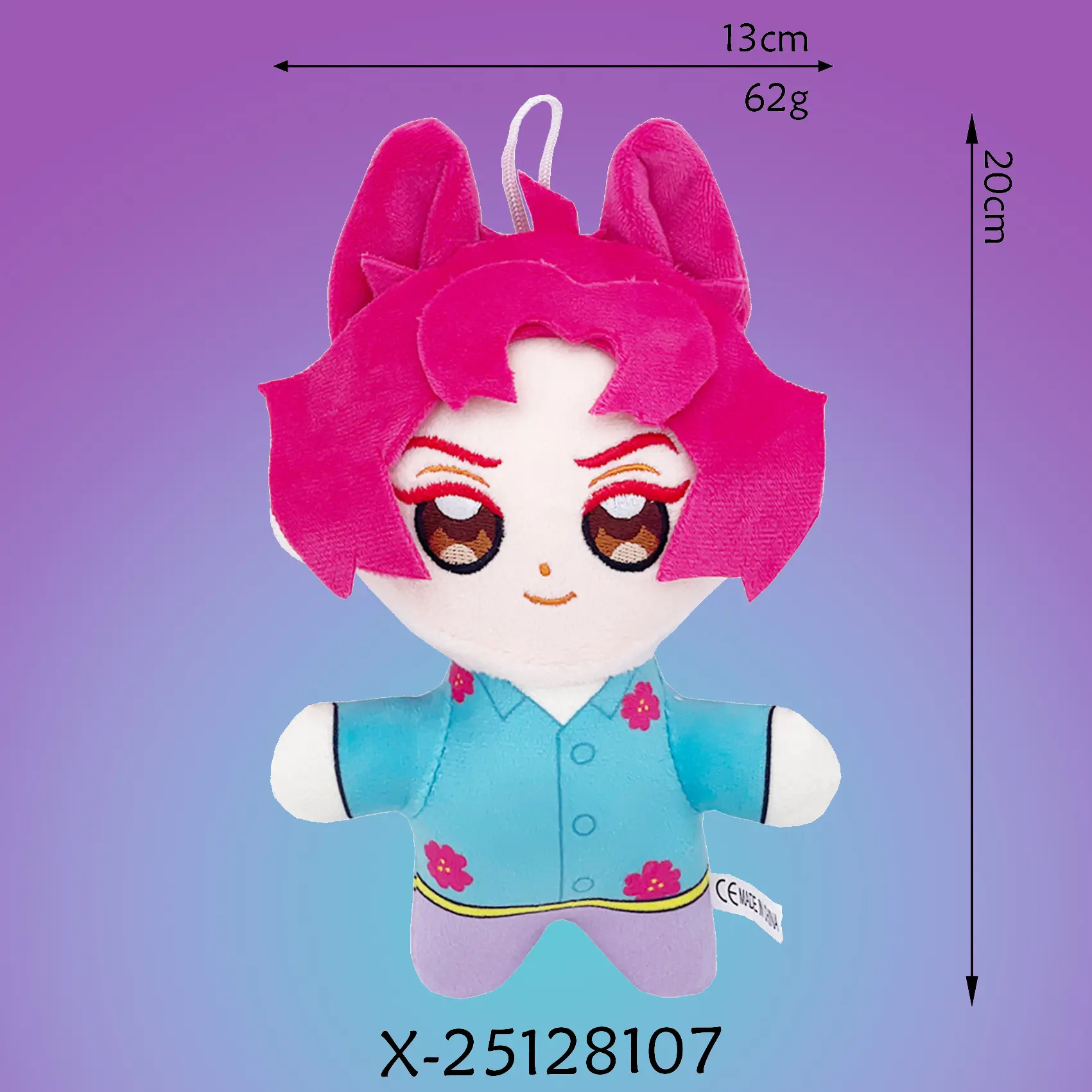 Q version pink hair blue clothes