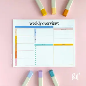 Weekly Overview Notepad Planner 50 Pages 28lb Paper 8.5x11 Inches for Professionals Students and Productive Planning