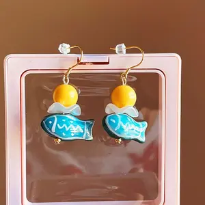 Kawaii Anime Koi earrings.anime earrings. koi earrings cute.funny kids earrings.fish earrigs Japanese aesthetics.cosplay