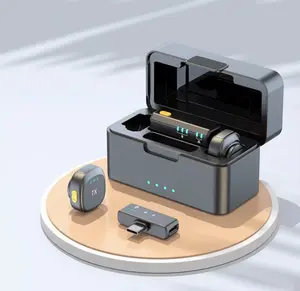 AERIX DO7-PRO All-In-One Microphones Wireless Microphone Set with Noise Reduction LED Lights Plug & Play Charging Case Type-C Port for Vlogging Interviews Podcast Gear