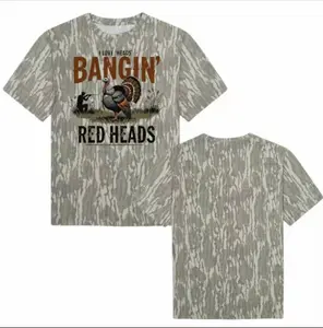 Bangin Red Heads Turkey Hunting Shirt, Mossy Oak Bottomland Camo Tee, 3D Camo Style T-Shirt, Fanmade Design, Gift For Men For Her