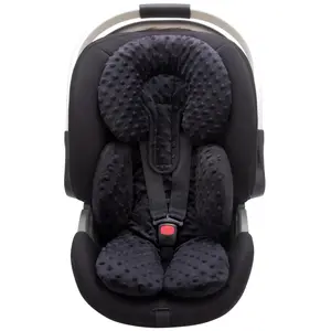 Unisex 2-in-1 Reversible Dot Texture Car Seat Insert, Soft Minky Newborn Head Neck Body Support, Car Seat Attachment for Strollers, Essential Newborn Baby Stuff, Black