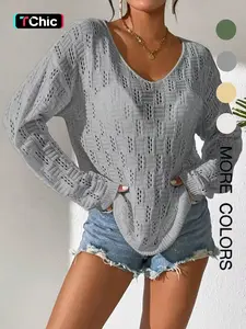 Girl Hole Lazy Style Full Sleeves Jumpers Tops Hollow Out Sexy Women Fashion Casual Basic Streetwear Femme Sweaters Pullovers