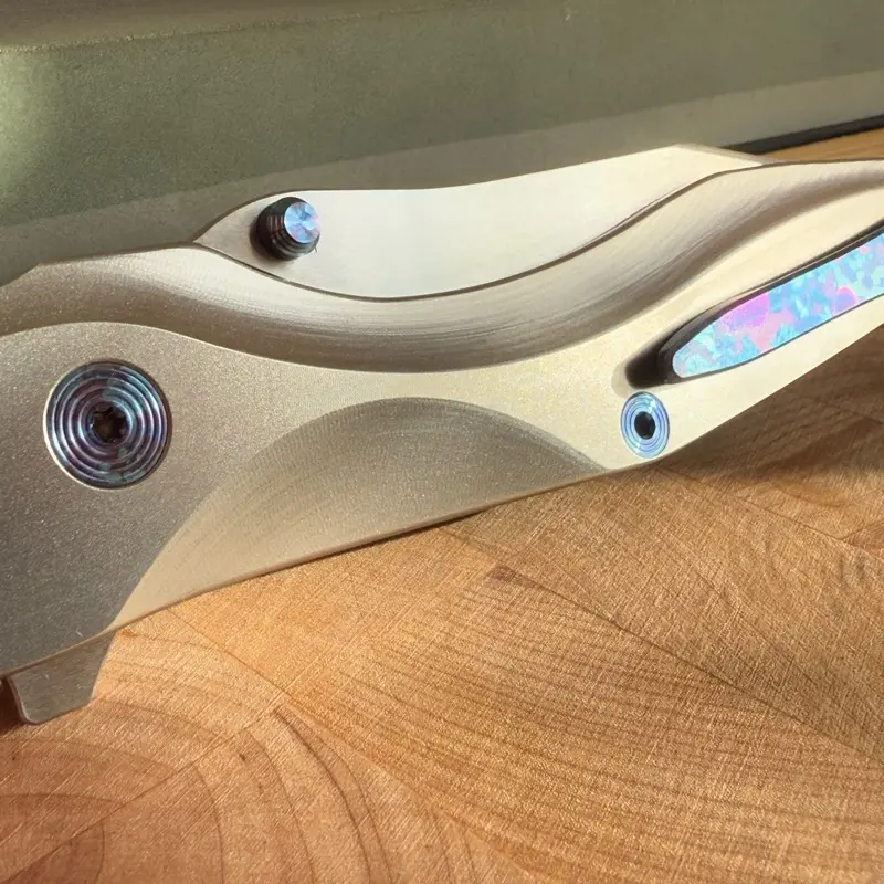 Chapman Lake Knives CLK-2D custom titanium button-lock folding knife