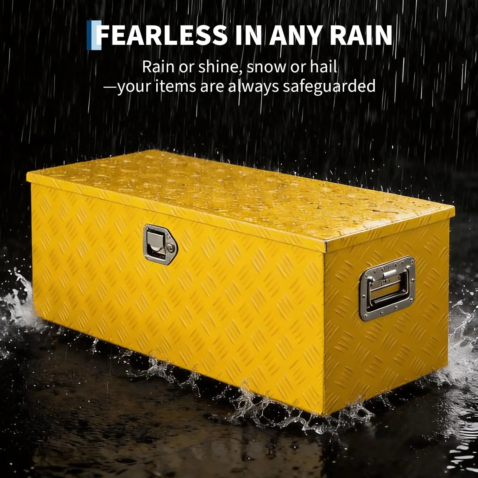30x15x15 Inch/36x15x15 Inch Heavy Duty Truck Bed Tool Box, Aluminum Weatherproof Chest with Lock & Keys, Gas Strut Lid & Side Handles for Pickup, Trailer & RV