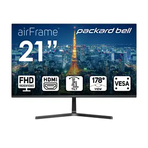 Packard Bell airFrame 21" FHD Monitor, 1920x1080, Ultrawide, VESA Mount Compatible, Tilt Adjustment, HDMI/VGA, Slim Bezel, for Home, Office, and Light Gaming
