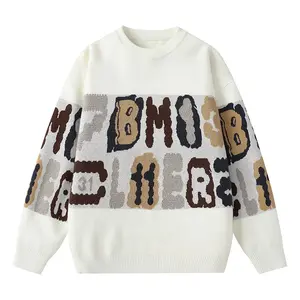 Trendy Patterned Knit Sweater |   Men’s Oversized Crew - Neck for Casual & Street Style