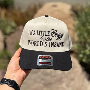 Im A Little Crazy But The World’s Insane Hat, Embroidered Baseball Cap, Trucker Hats Women