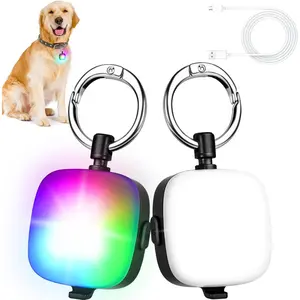 Rechargeable Dog Lights 2Pack LED Dog Collar Lights Clip on with 4Modes Safety Harness Leashes Lighting for Dog Night Walking Running Camping