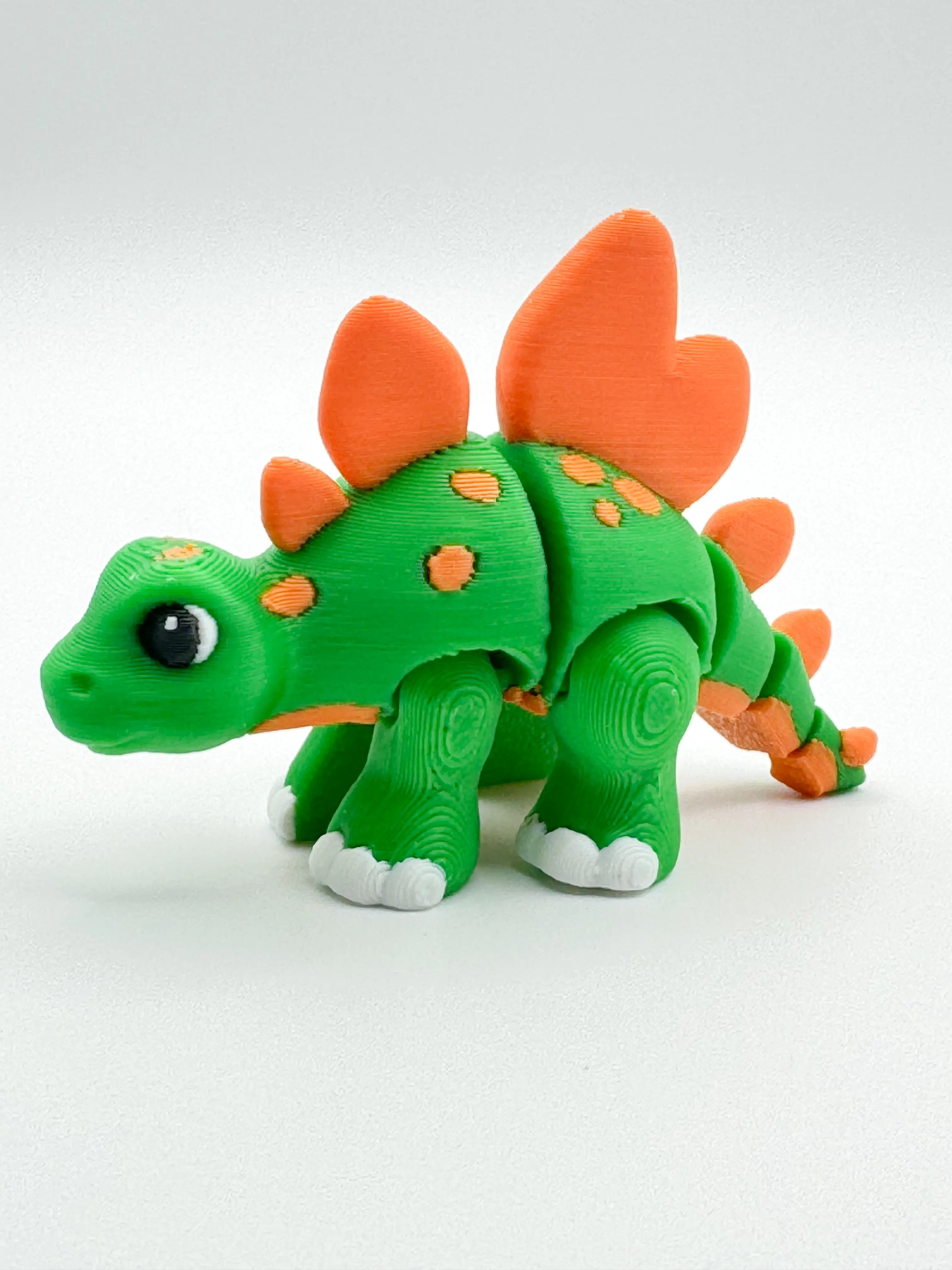 3D Printed Articulated Stegosaurus, Poseable Desk Fidget, Dinosaur Collectible Display Figure, Ages 14+