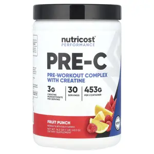 Nutricost Performance, Pre-C, Pre-Workout Complex With Creatine, Fruit Punch, 1 lb (453 g)