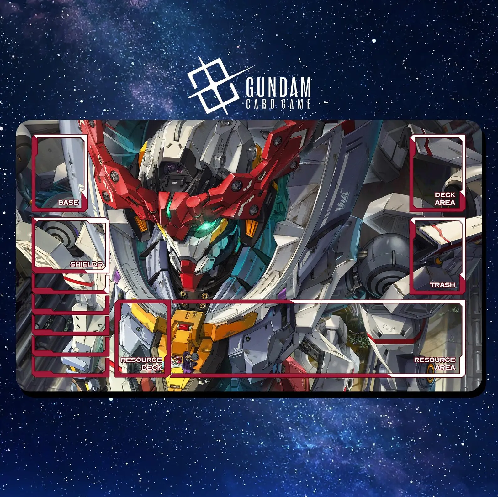 Playmat Gundamm Card Game RX-78-02 White Gundam Playmat, Deskmat with stitched edges